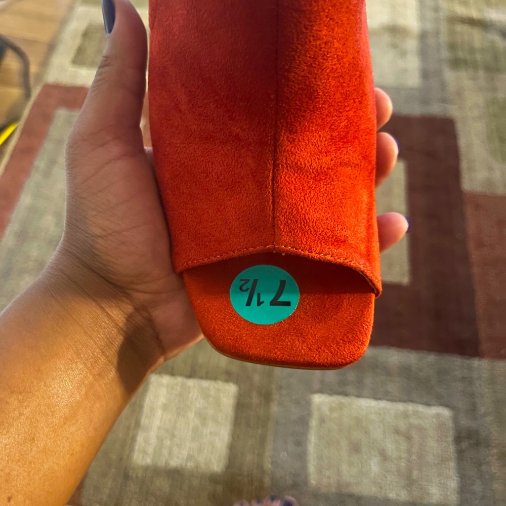 Red orange 🍊 platform heels 👠
